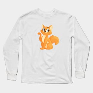 Adorable Fluffy Orange Kitten Long Sleeve T-Shirt